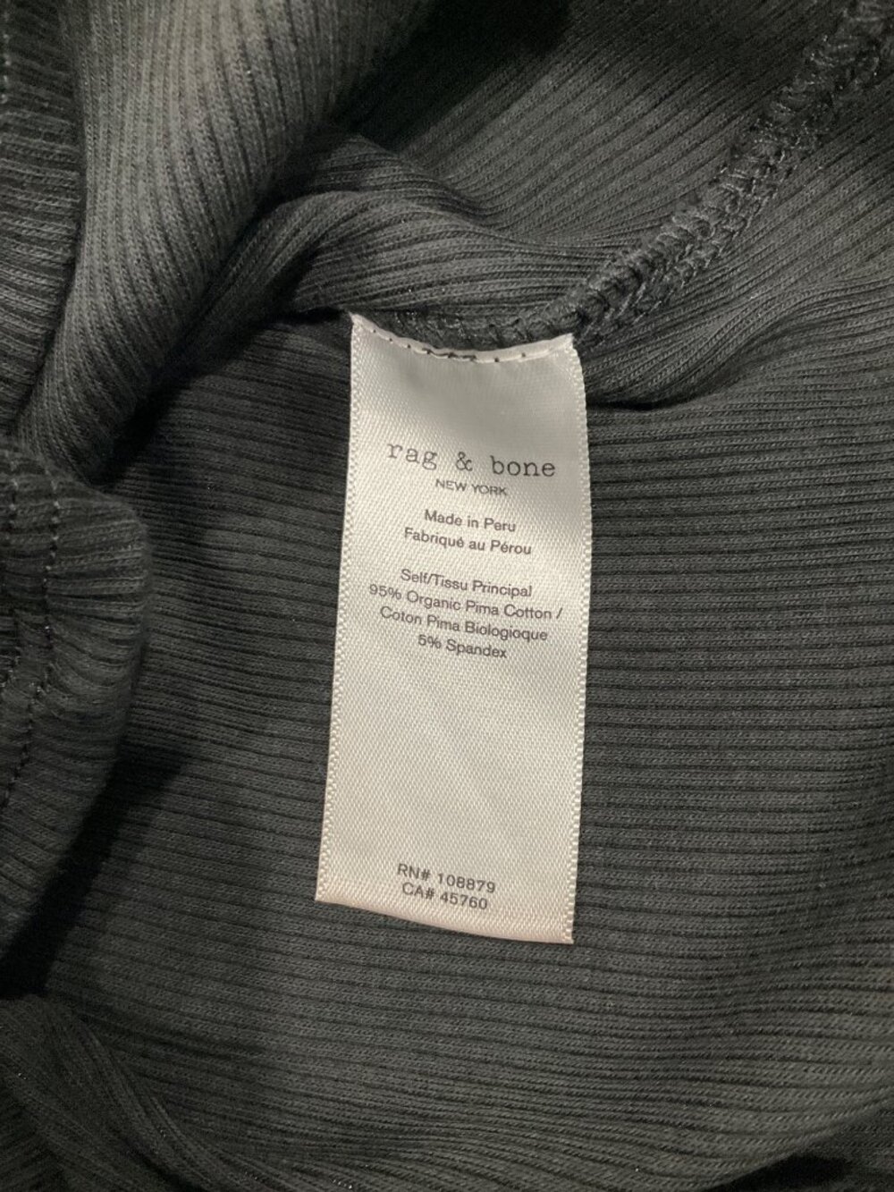 Rag & Bone size Medium Essential Ribbed Racerback Tank Black - Picture 5 of 9